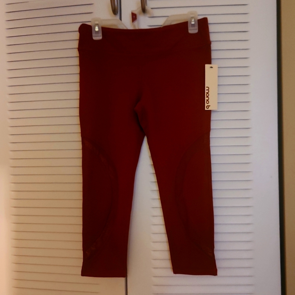 Mono B Embellished Leggings - Size L - Burgundy